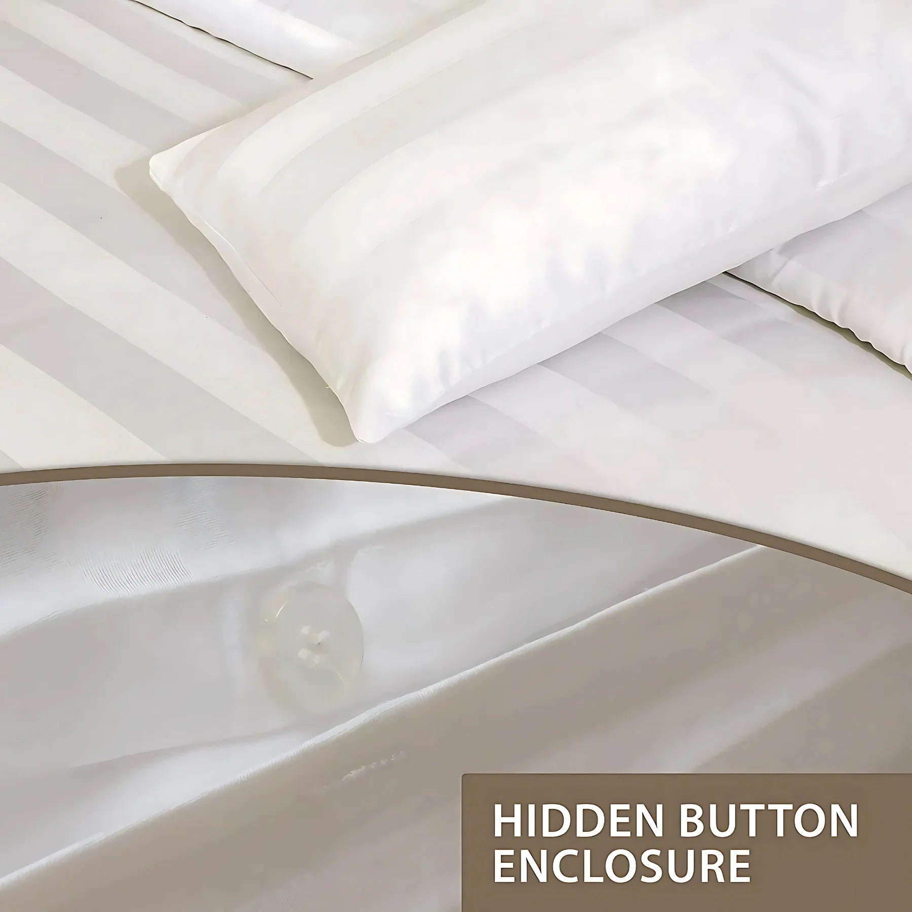 CL Satin Stripes Duvet Cover Set with Pillowcases Luxury Microfiber – 5 Star Hotel Quality Bedding - 4A's Global