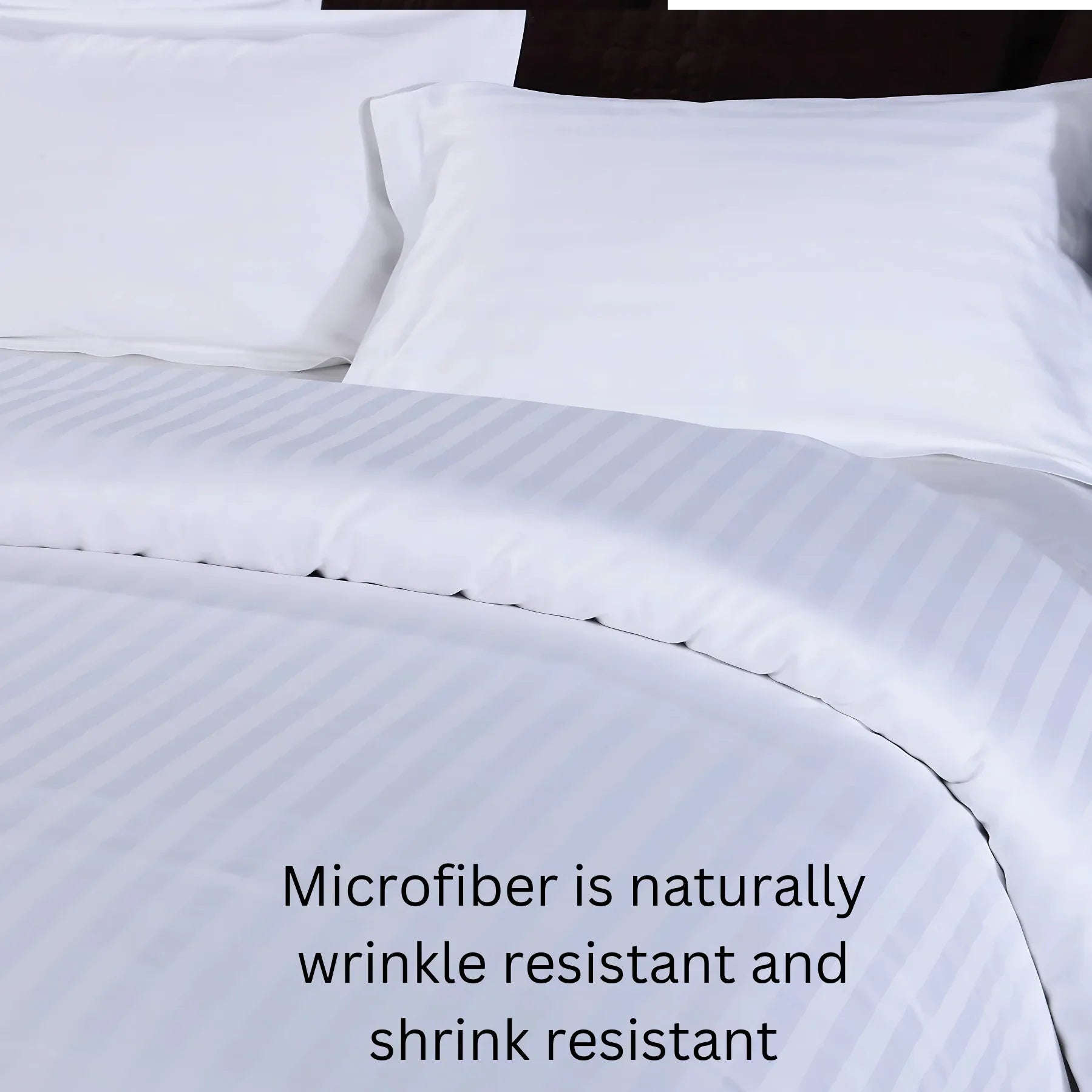 CL Satin Stripes Duvet Cover Set with Pillowcases Luxury Microfiber – 5 Star Hotel Quality Bedding - 4A's Global