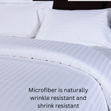 CL Satin Stripes Duvet Cover Set with Pillowcases Luxury Microfiber – 5 Star Hotel Quality Bedding