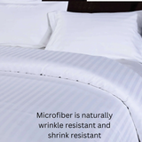 CL Satin Stripes Duvet Cover Set with Pillowcases Luxury Microfiber – 5 Star Hotel Quality Bedding - 4A's Global