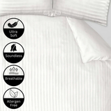 CL Satin Stripes Duvet Cover Set with Pillowcases Luxury Microfiber – 5 Star Hotel Quality Bedding - 4A's Global