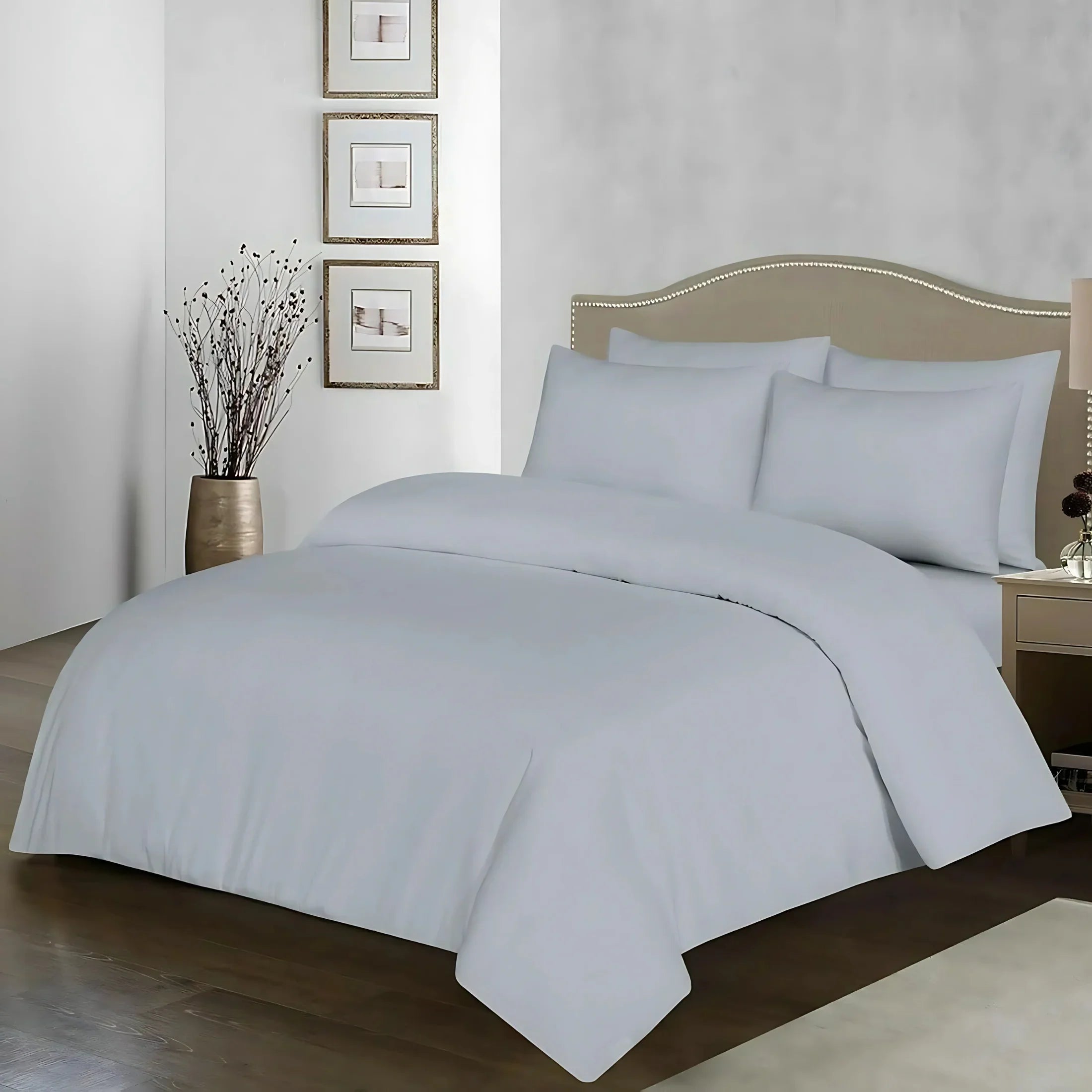 Reversible & Plain Duvet Cover and Matching Pillowcase Set – Elegant, Soft & Durable Bedding - 4A's Global
