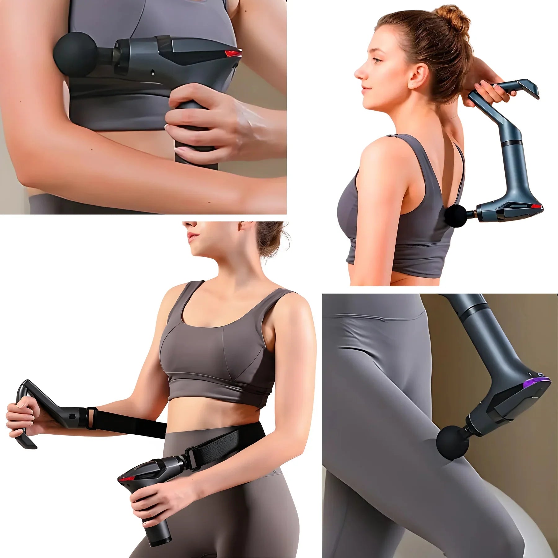 Detachable Handle Massage Gun | 15-Speed Percussion Massager with 4 Heads & Rechargeable Design for Neck, Back, Shoulders & Legs - 4A's Global