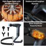 Detachable Handle Massage Gun | 15-Speed Percussion Massager with 4 Heads & Rechargeable Design for Neck, Back, Shoulders & Legs - 4A's Global