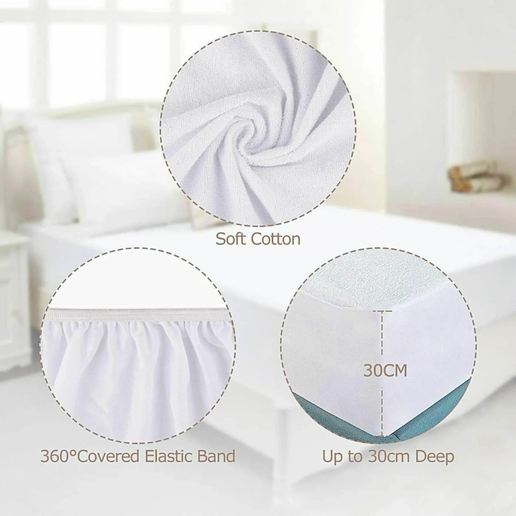 HH Waterproof Terry Towel Bed Sheet Winter – Soft, Breathable & Allergy-Proof Bedding Protection - 4A's Global