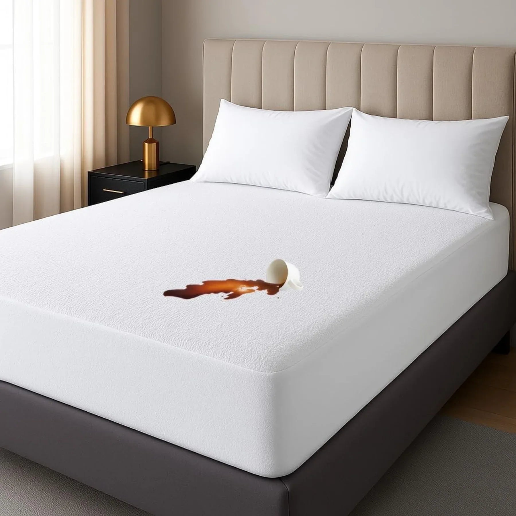HH Waterproof Terry Towel Bed Sheet Winter – Soft, Breathable & Allergy-Proof Bedding Protection - 4A's Global