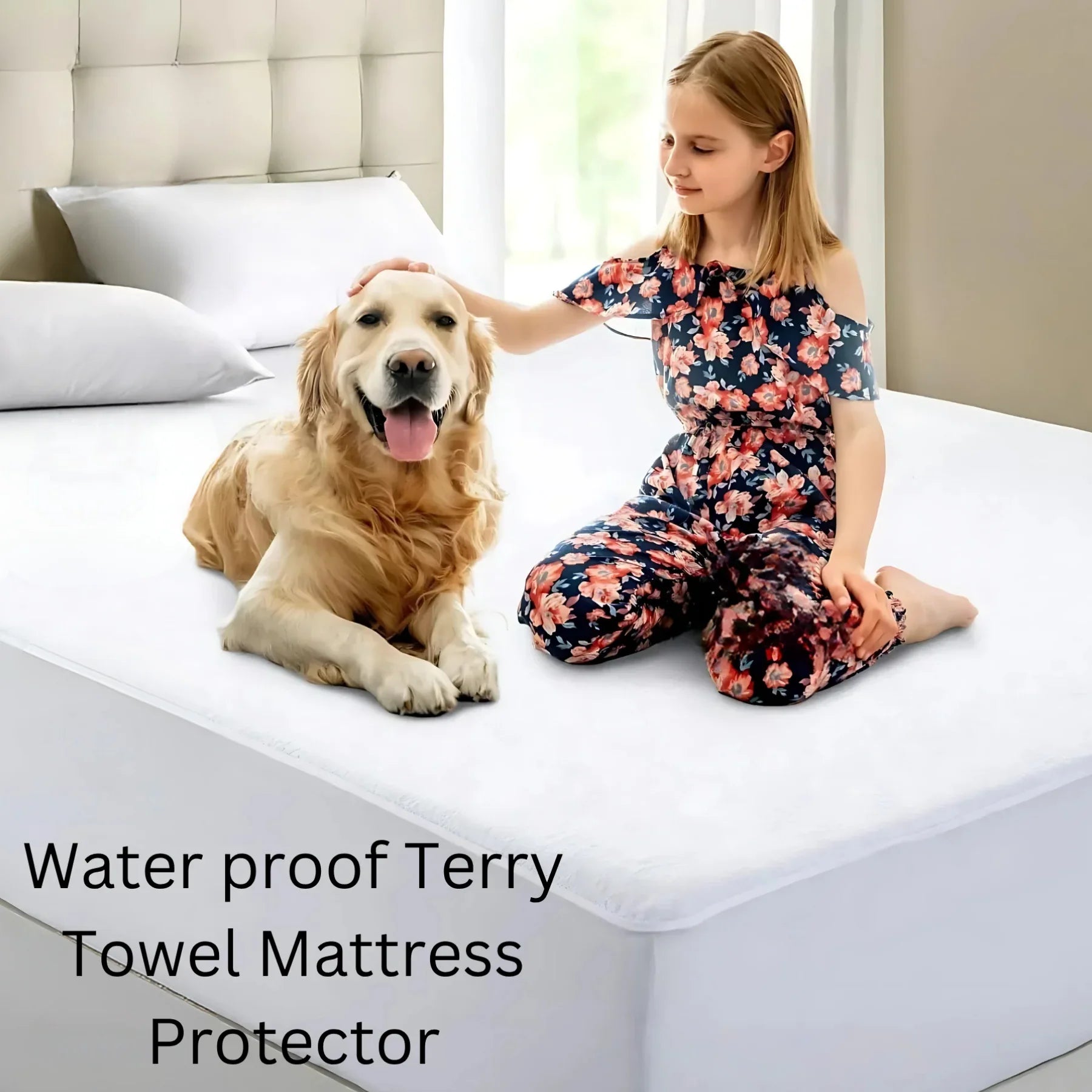 HH Waterproof Terry Towel Bed Sheet Winter – Soft, Breathable & Allergy-Proof Bedding Protection - 4A's Global