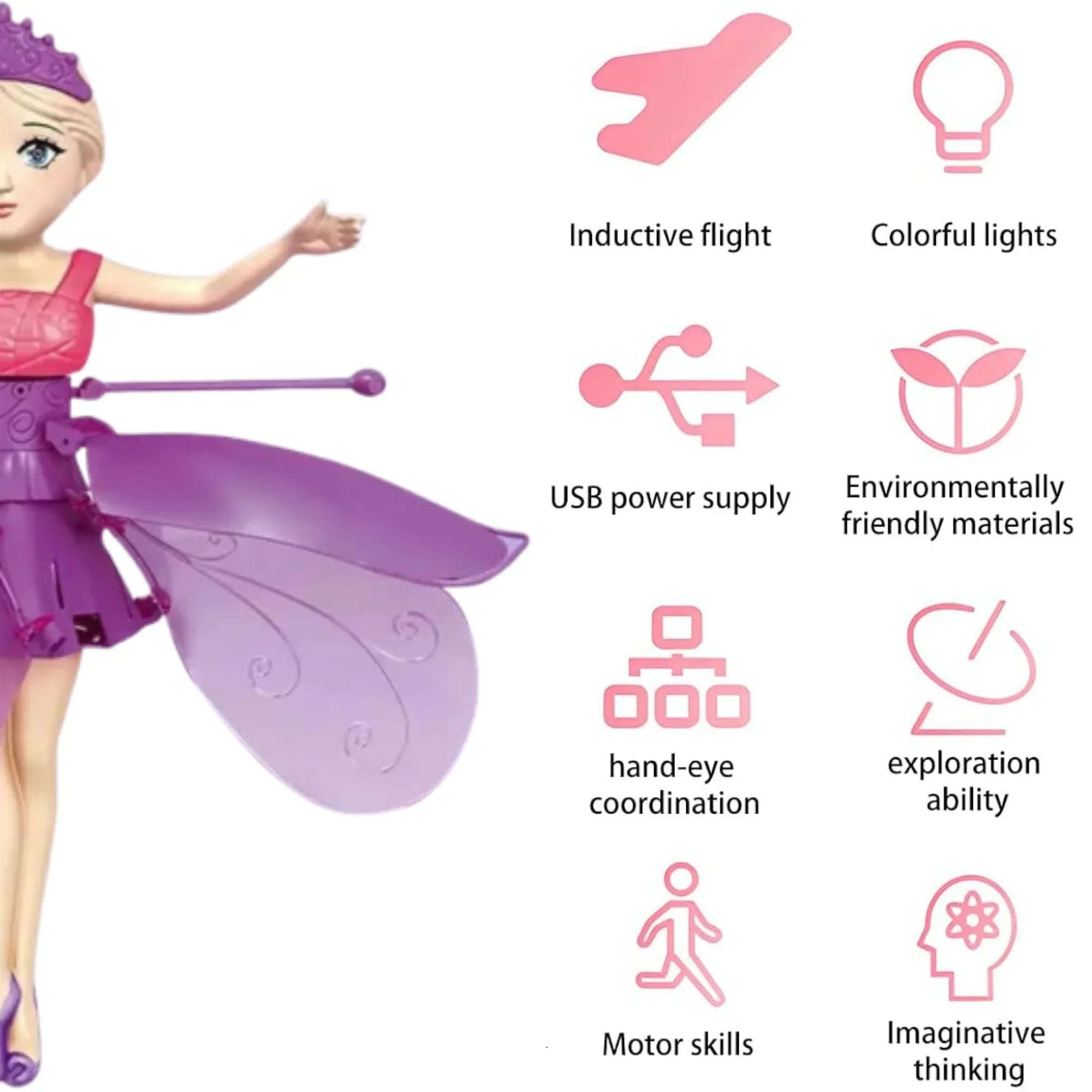 Fairy Flying Toy – Hand Sensor Induction Helicopter with LED Lights - 4A's Global