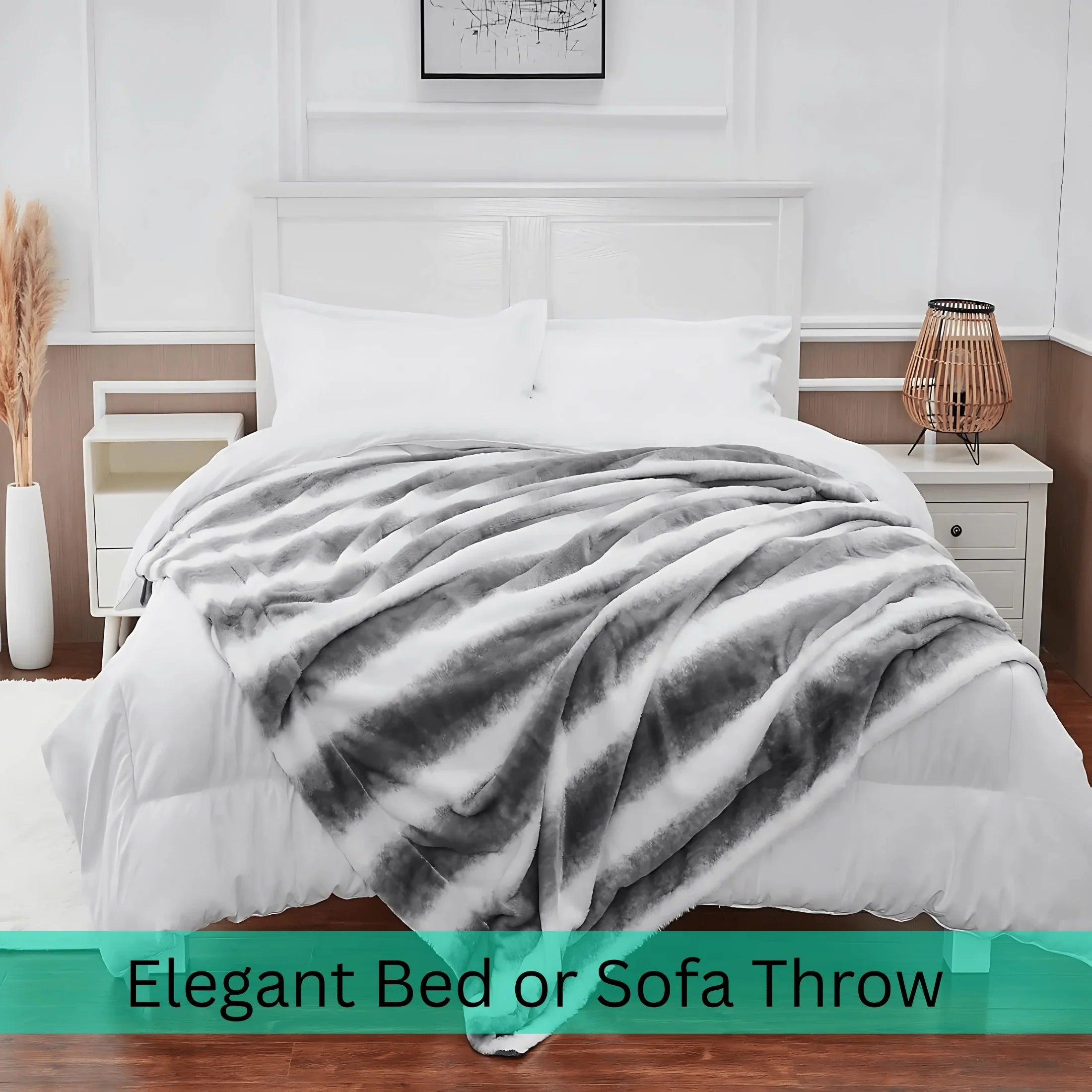 Luxury Faux Fur Rabbit Throw Blanket – Super Soft & Ethical Comfort | Multiple Sizes & Colours - 4A's Global