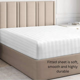 Egyptian Cotton Sateen Fitted Sheet – Luxurious 300 Thread Count Hotel-Quality Bedding for a Perfect Fit - 4A's Global