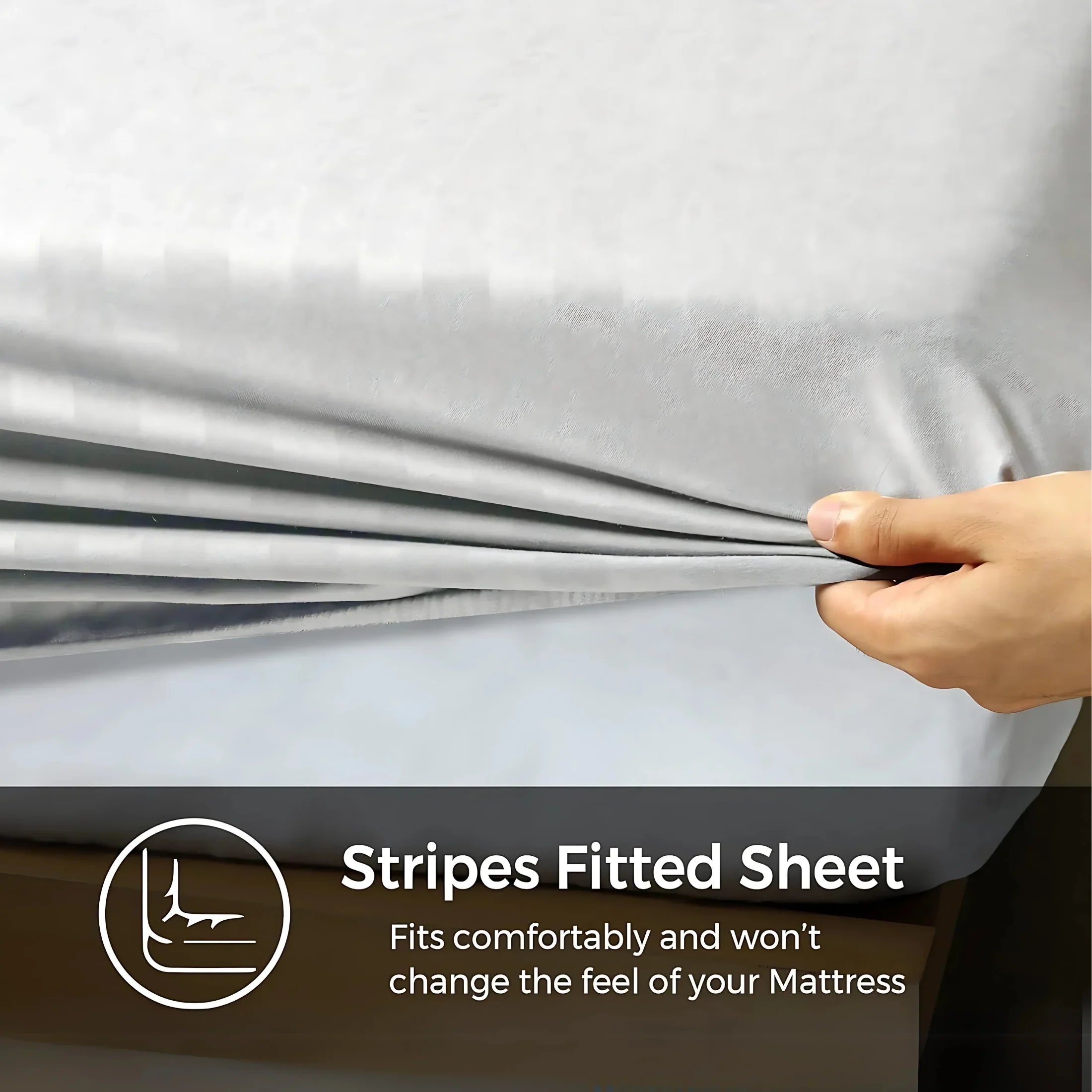 Egyptian Cotton Sateen Fitted Sheet – Luxurious 300 Thread Count Hotel-Quality Bedding for a Perfect Fit - 4A's Global