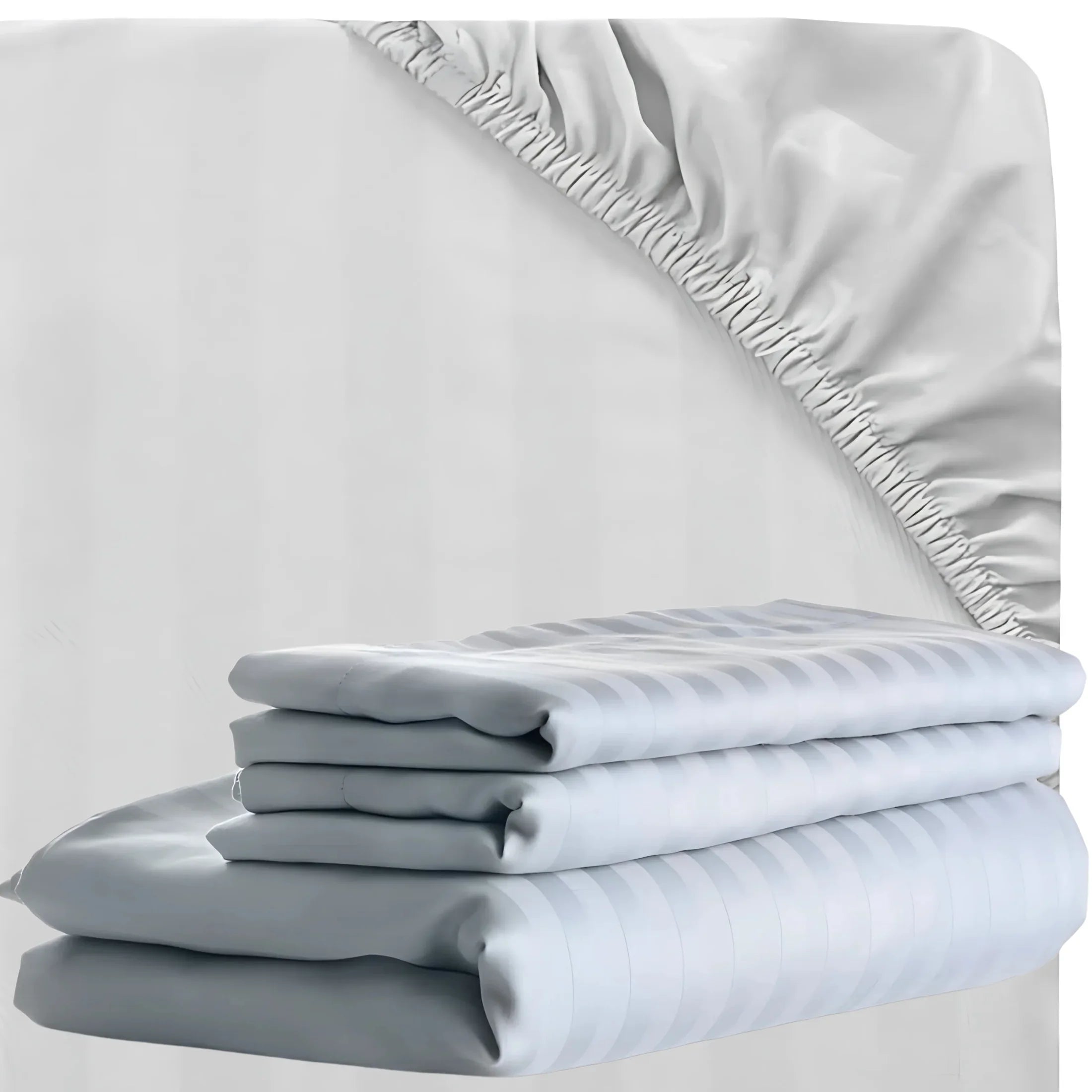 Egyptian Cotton Sateen Fitted Sheet – Luxurious 300 Thread Count Hotel-Quality Bedding for a Perfect Fit - 4A's Global