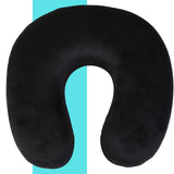 Cooling Memory Foam Travel Pillow – Lightweight, Compact & Portable | 30x30x9 cm / 11.8x11.8x3.5 in | Black - 4A's Global