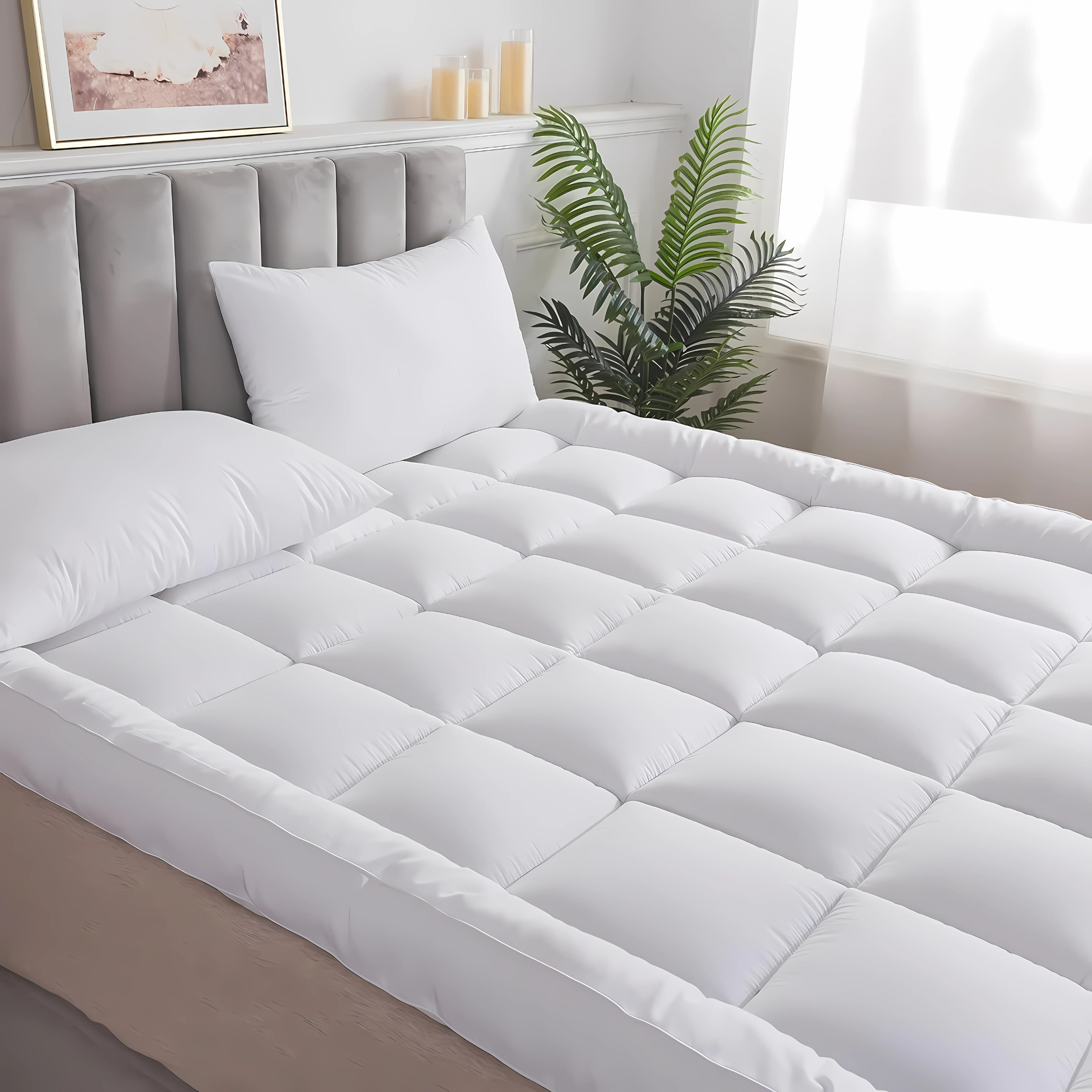 Luxury Mattress Topper – Extra Thick 11cm Deep Fill | Hypoallergenic Microfibre | Hotel-Style Comfort UK - 4A's Global