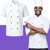 Professional Chef Jacket Set | Short Sleeve | Breathable & Durable Kitchen Uniform | Unisex Culinary Workwear for UK Chefs & Students - 4A's Global