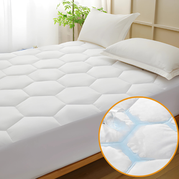 30cm Deep Waterproof Mattress Protector | Quilted, Breathable & Noise-Free | White | UK Sizes - 4A's Global
