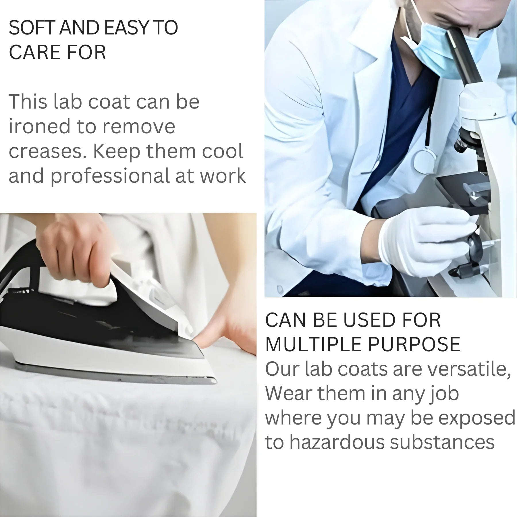 CL Unisex White Lab Coat | Salon Coat | Stylist Smock | Professional Workwear – Premium Polycotton Long Sleeve - 4A's Global