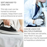 CL Unisex White Lab Coat | Salon Coat | Stylist Smock | Professional Workwear – Premium Polycotton Long Sleeve - 4A's Global