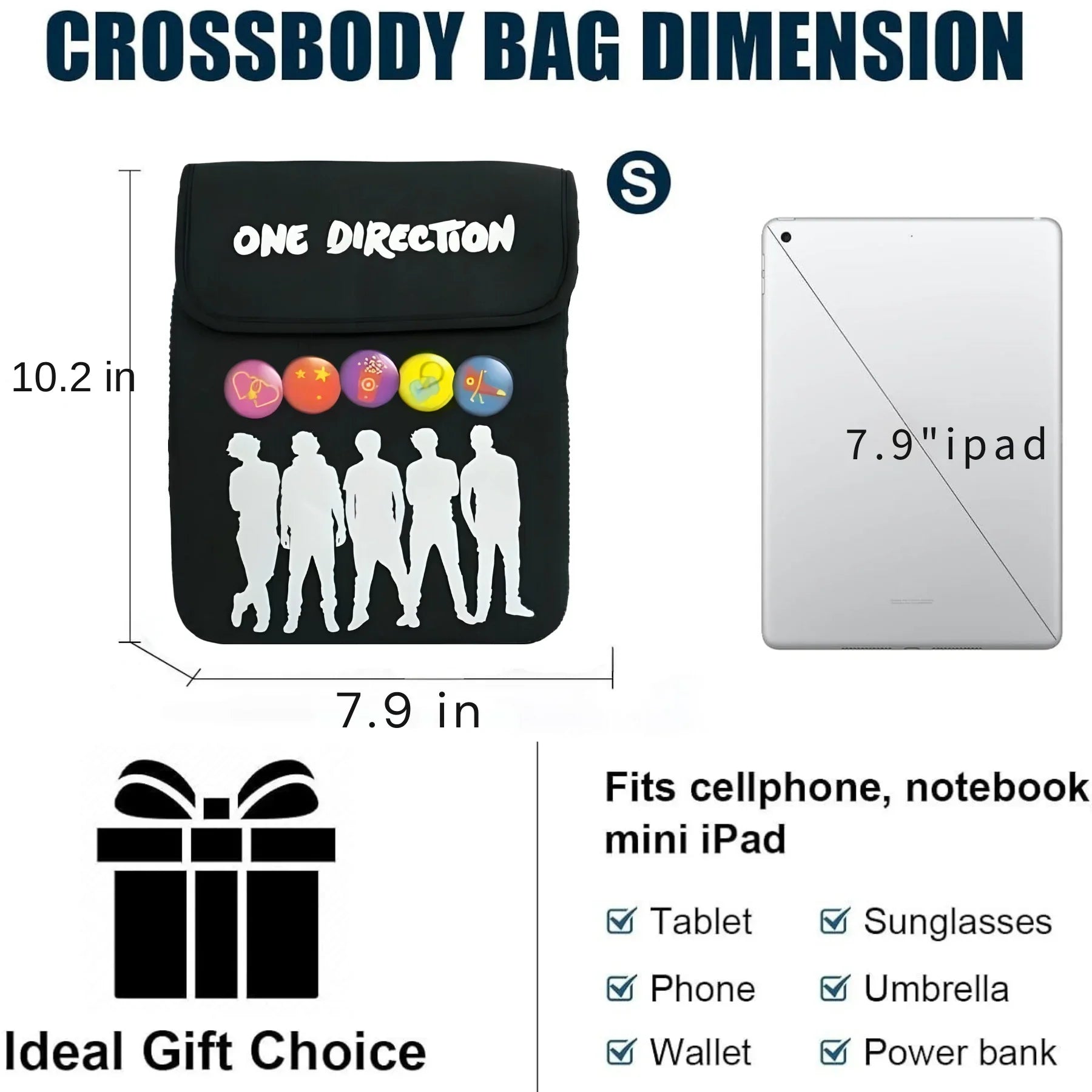 Travel Crossbody Bag for iPad & Tablet – Neoprene Shoulder Messenger with Adjustable Strap, Fits Passport, Mobile, Glasses & Documents - 4A's Global