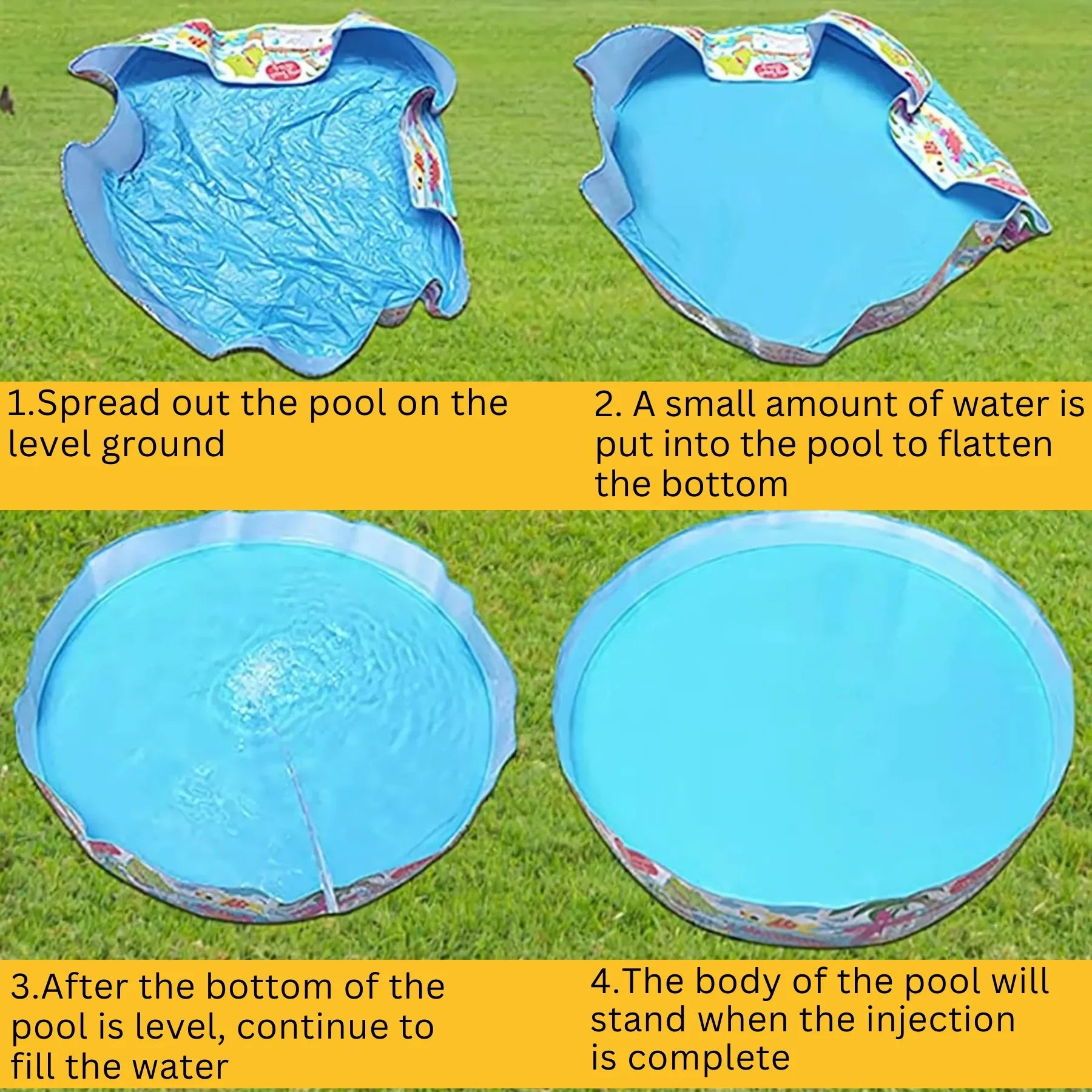 INTEX Inflatable Swimming Pool - Under The Palm Trees Round Snap Set Pool - Multi-Color Beach Theme Design, Bathtub Repair Patch Included - 4A's Global