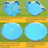 INTEX Inflatable Swimming Pool Under The Palm Trees Round Snap Set Pool Multi Color Beach Theme Design with Repair Patch Included - 4A's Global