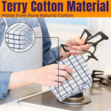 Terry Cotton Tea Towels Set | Super Absorbent Dish Cloths | Kitchen Cleaning & Drying Towels 75 x 52 cm - Pack of 6 - 4A's Global