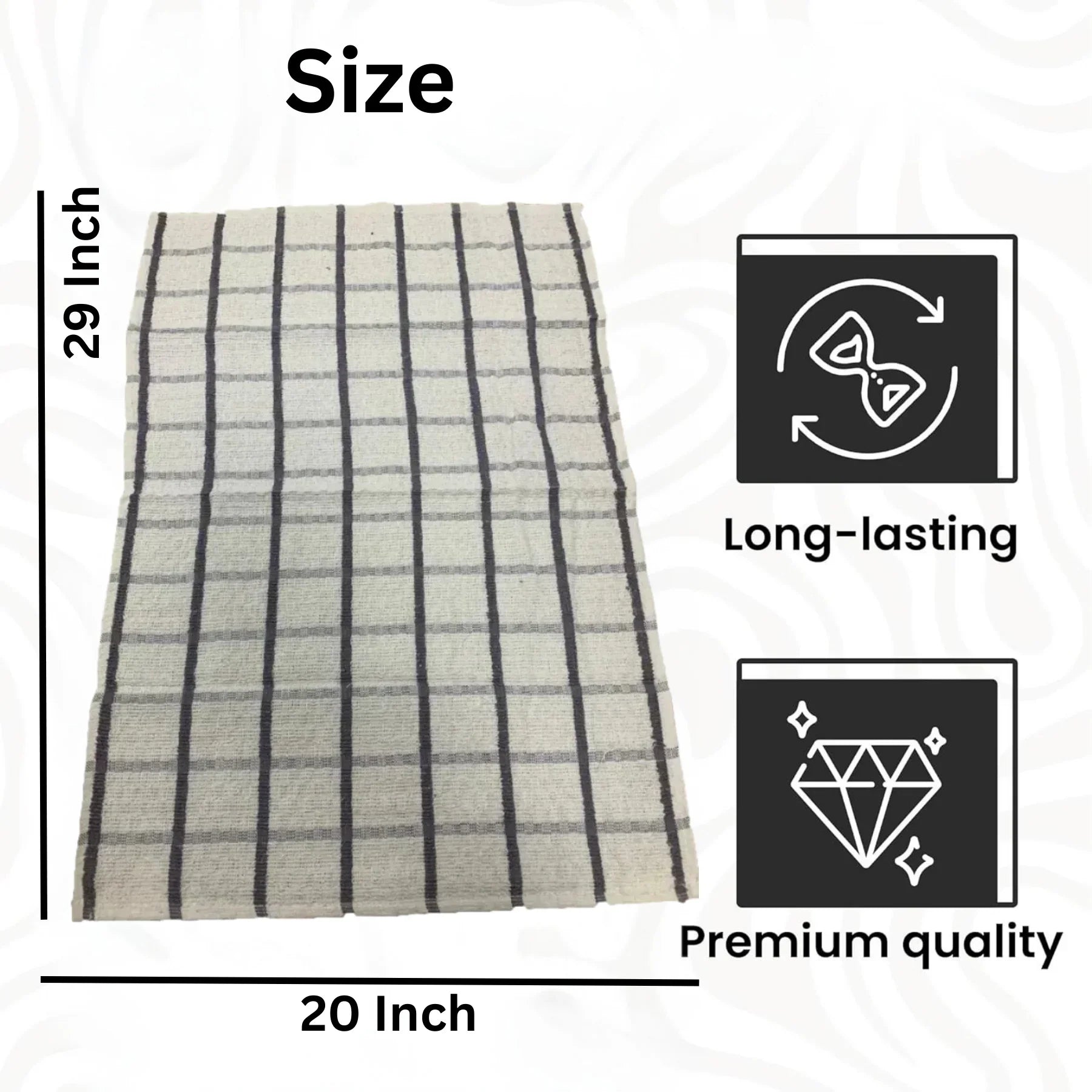 Terry Cotton Tea Towels Set | Super Absorbent Dish Cloths | Kitchen Cleaning & Drying Towels 75 x 52 cm - Pack of 6 - 4A's Global