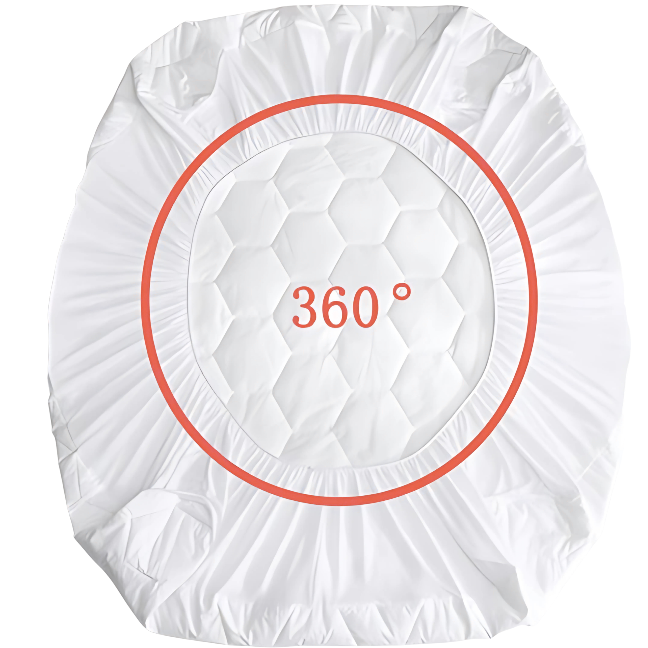 Mattress Protector Sheet | Lightweight, Breathable & Noise-Free | Deep Fit 30cm Skirt | Hexagonal Style - 4A's Global