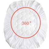 Mattress Protector Sheet | Lightweight, Breathable & Noise-Free | Deep Fit 30cm Skirt | Hexagonal Style - 4A's Global