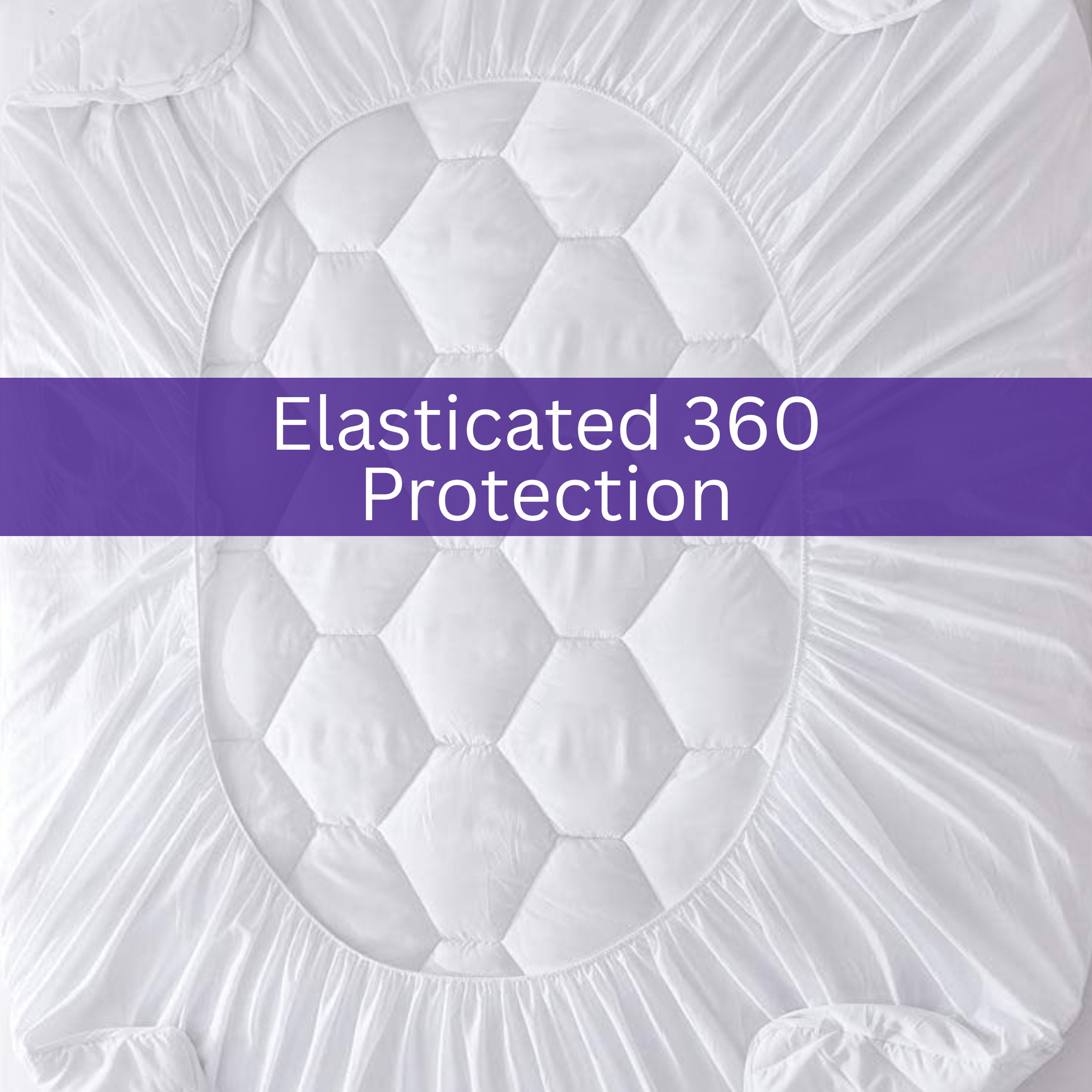 HH Quilted Mattress Protector 40cm Triple Filled Noiseless Breathable Hexagonal Design Soft Microfiber Fabric & Filling - 4A's Global