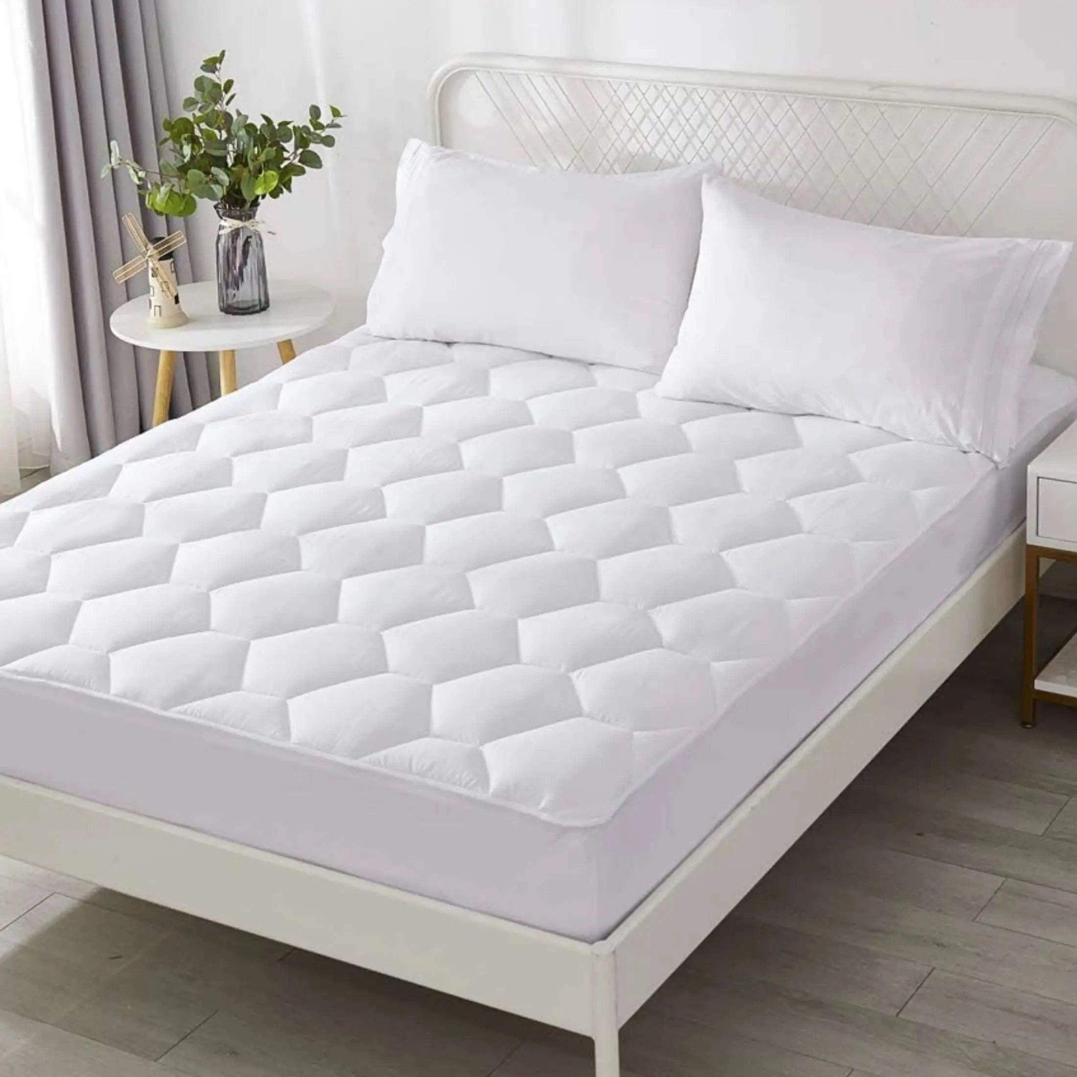 CL Quilted Mattress Protector Sheet | 200 GSM Triple Fill | 40cm Deep Skirt | Microfiber Soft & Breathable - 4A's Global