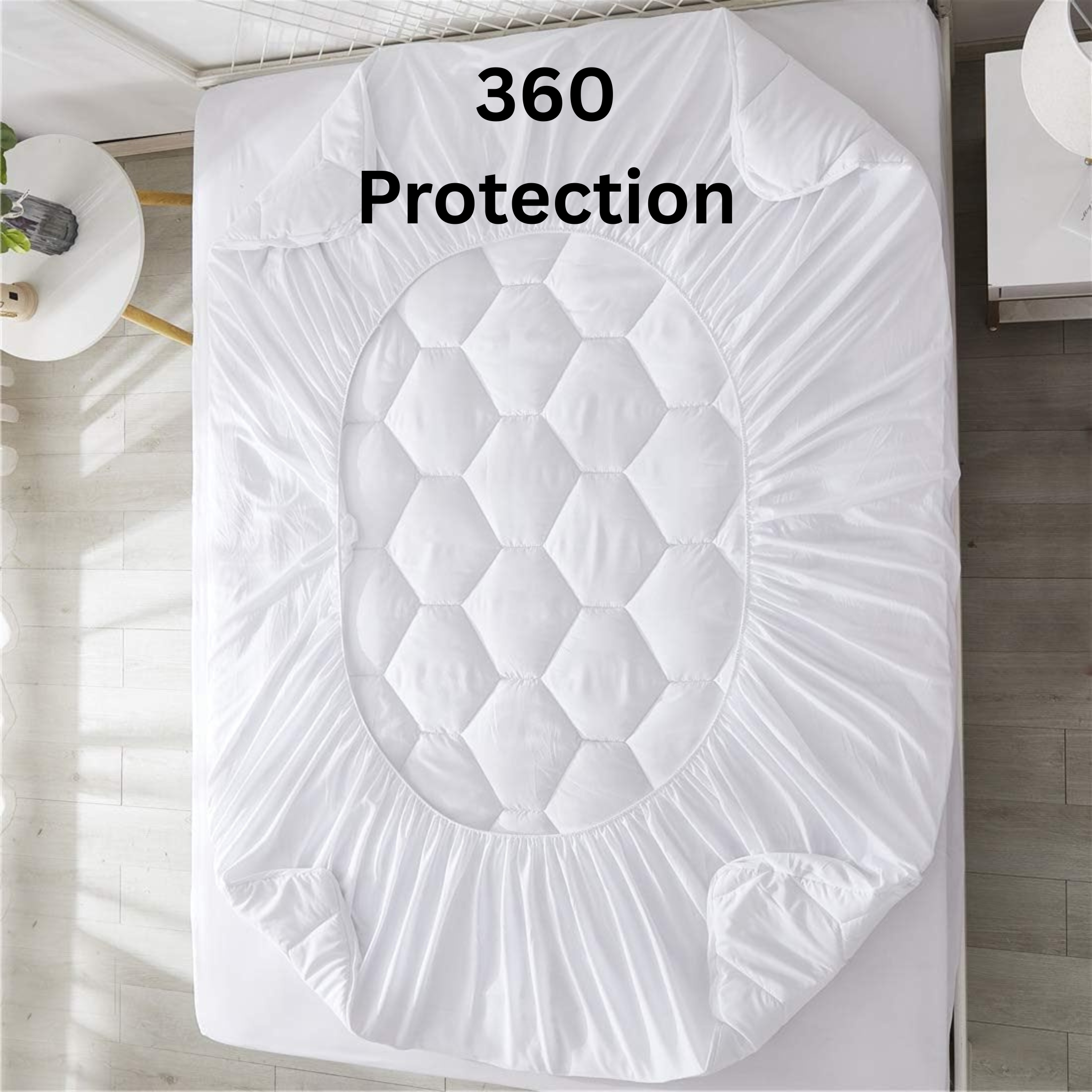 CL Quilted Mattress Protector Sheet | 200 GSM Triple Fill | 40cm Deep Skirt | Microfiber Soft & Breathable - 4A's Global