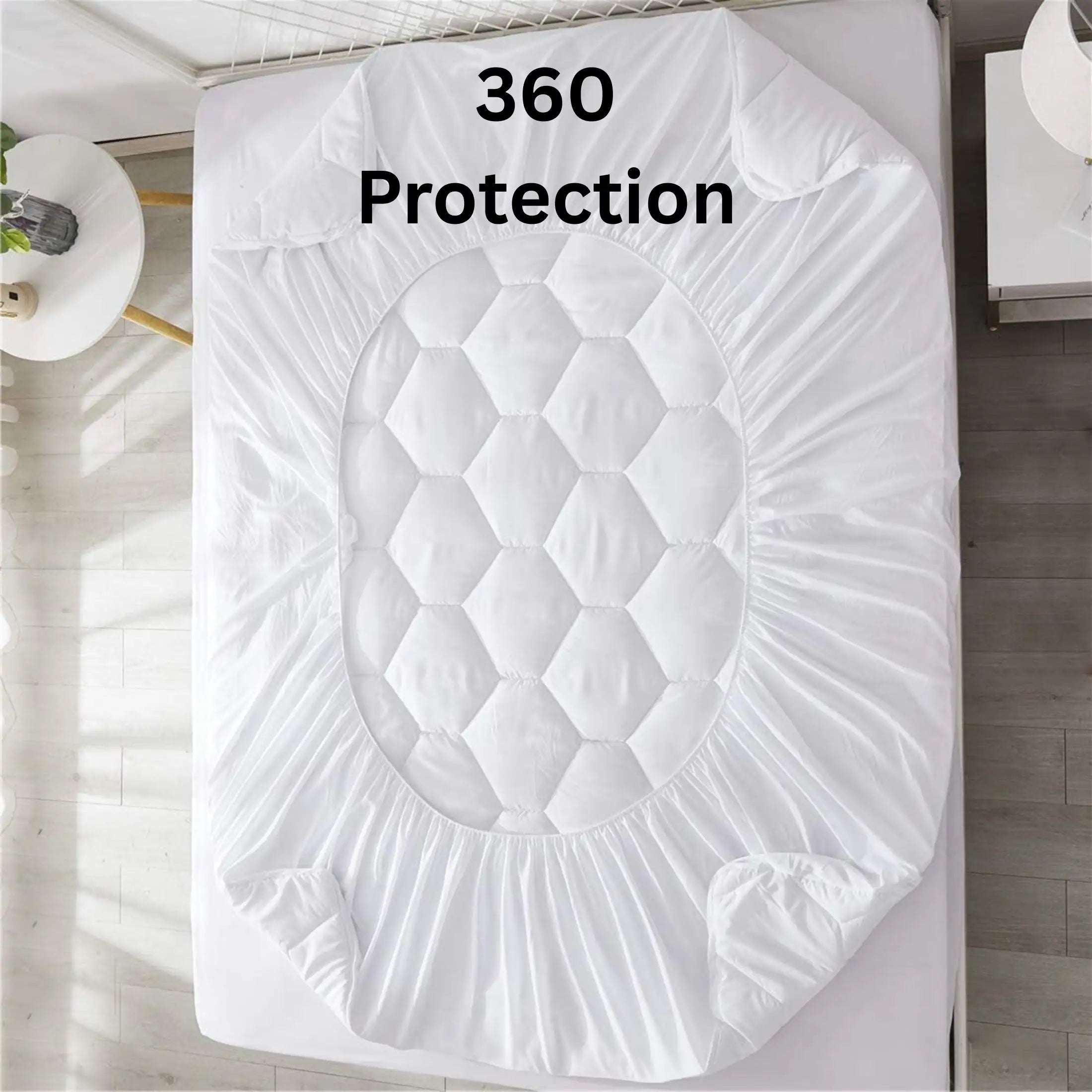CL Quilted Mattress Protector Sheet | 200 GSM Triple Fill | 40cm Deep Skirt | Microfiber Soft & Breathable - 4A's Global