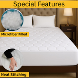 CL Quilted Mattress Protector Sheet | 200 GSM Triple Fill | 40cm Deep Skirt | Microfiber Soft & Breathable - 4A's Global