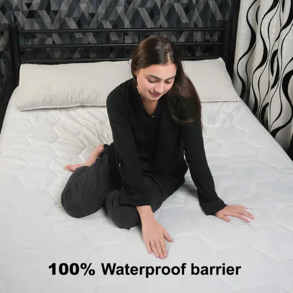 30cm Deep Waterproof Mattress Protector | Quilted, Breathable & Noise-Free | White | UK Sizes - 4A's Global