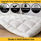 Luxury Mattress Topper – 10cm Extra Deep Fluffy Bed Enhancer | Microfiber Filled | 1100 GSM Comfort Upgrade - 4A's Global
