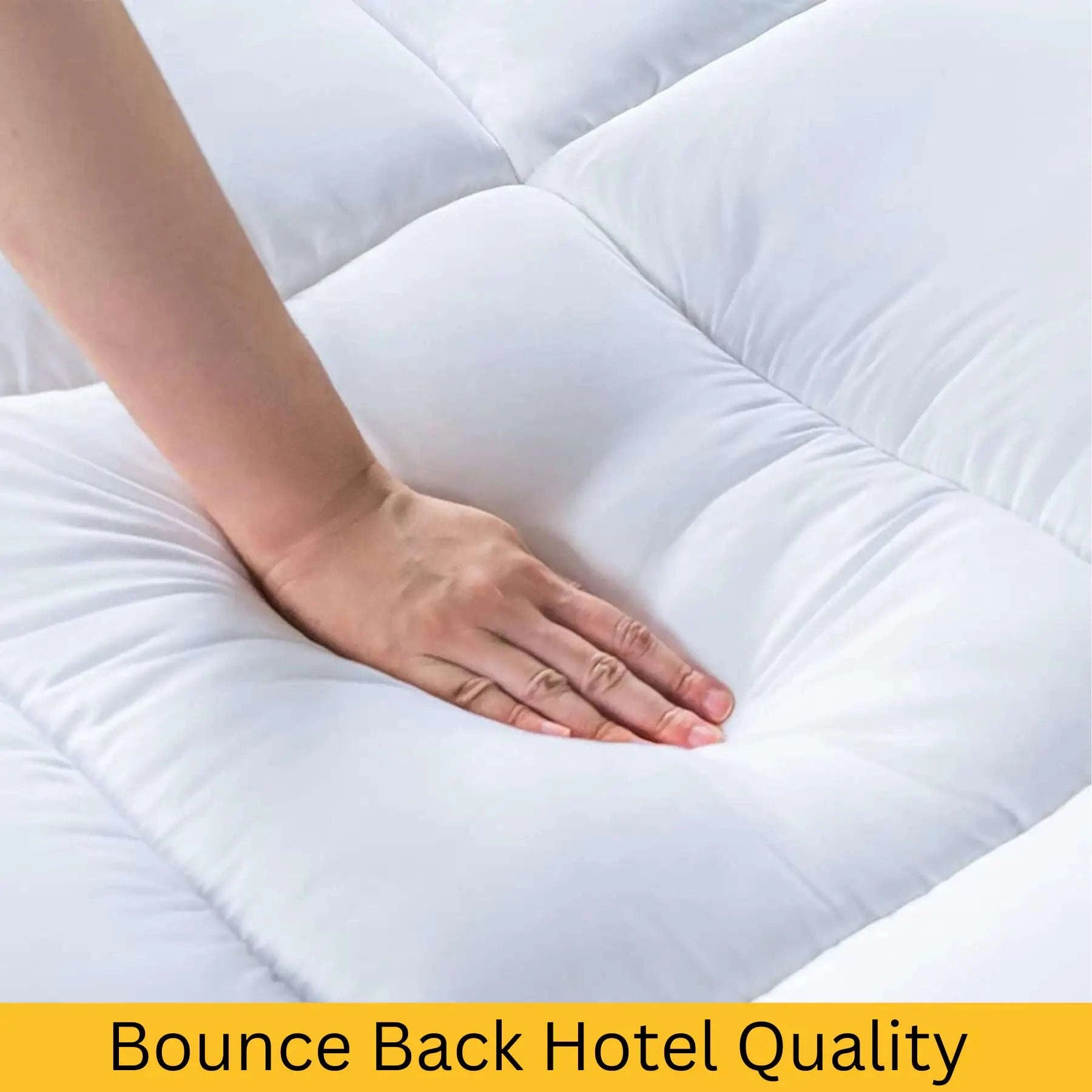 Luxury Mattress Topper – 10cm Extra Deep Fluffy Bed Enhancer | Microfiber Filled | 1100 GSM Comfort Upgrade - 4A's Global