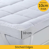 Luxury Mattress Topper β 10cm Extra Deep Fluffy Bed Enhancer | Microfiber Filled | 1100 GSM Comfort Upgrade - 4A's Global