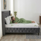 Bamboo Gel Memory Foam Mattress Topper | Cooling 2.5cm Breathable Orthopedic Topper | Back Pain Relief & Hypoallergenic Bed Topper (UK Sizes)