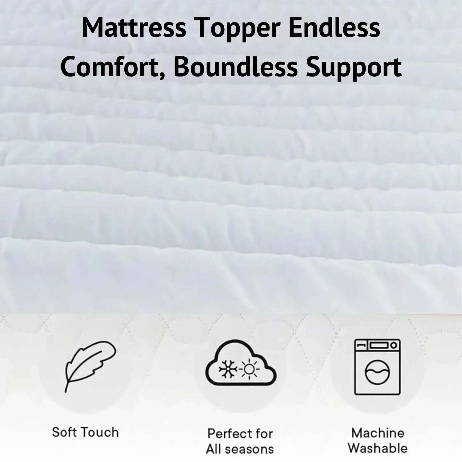 Hypoallergenic Luxury Mattress Topper – 4cm Deep Microfibre Comfort Layer | Breathable, Soft & Secure Fit | UK Sizes - 4A's Global