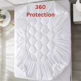 Quilted Mattress Protector Sheet | 40cm Deep Fit Skirt | 200 GSM Triple Fill | Lightweight, Breathable & Noiseless - 4A's Global