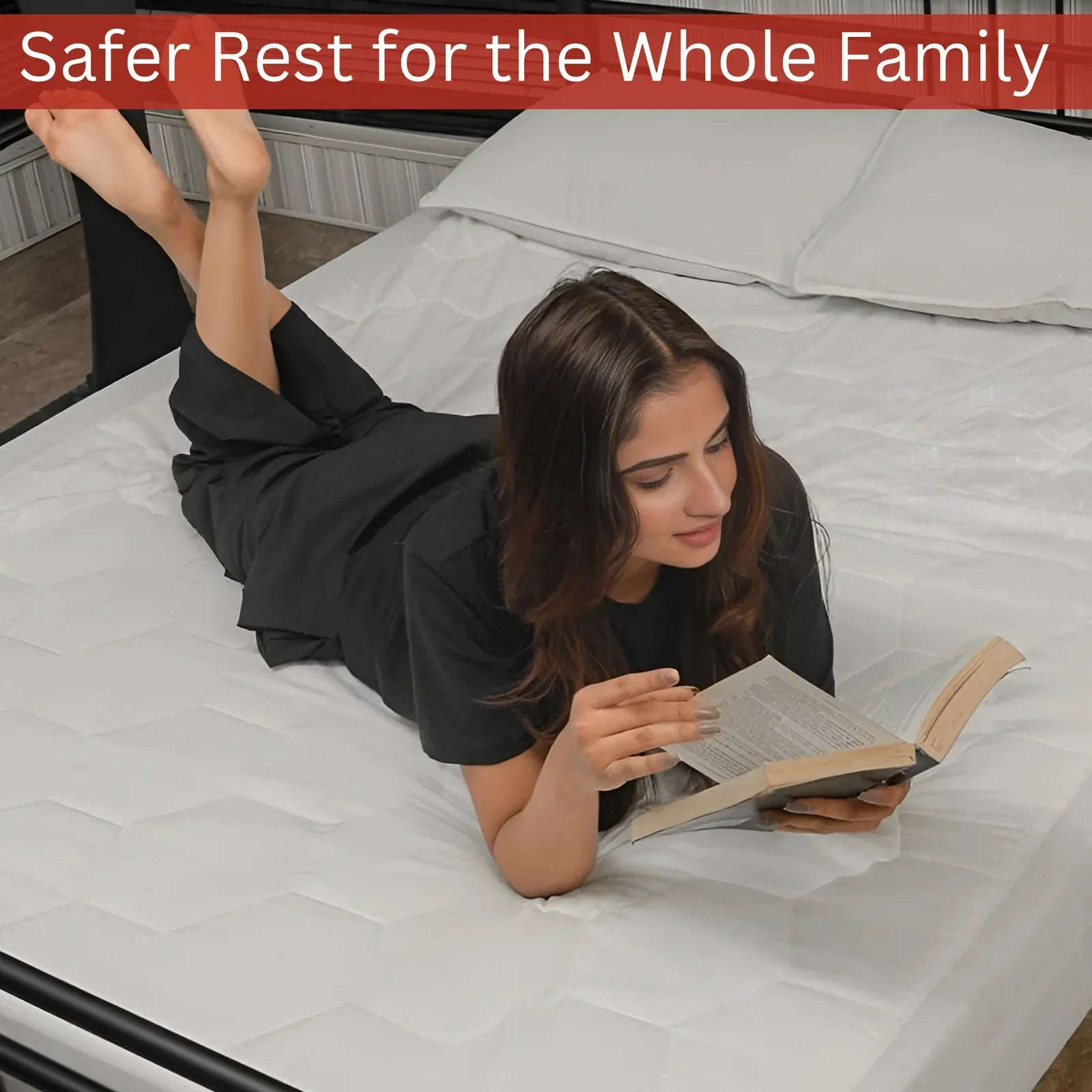 Quilted Mattress Protector Sheet | 40cm Deep Fit Skirt | 200 GSM Triple Fill | Lightweight, Breathable & Noiseless - 4A's Global