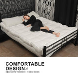 Luxury Extra-Thick Mattress Topper – Deep-Filled Microfibre Comfort Layer Quilted, Luxury Hotel Mattress Pads Box Stitched Elasticated Corner Straps - 4A's Global