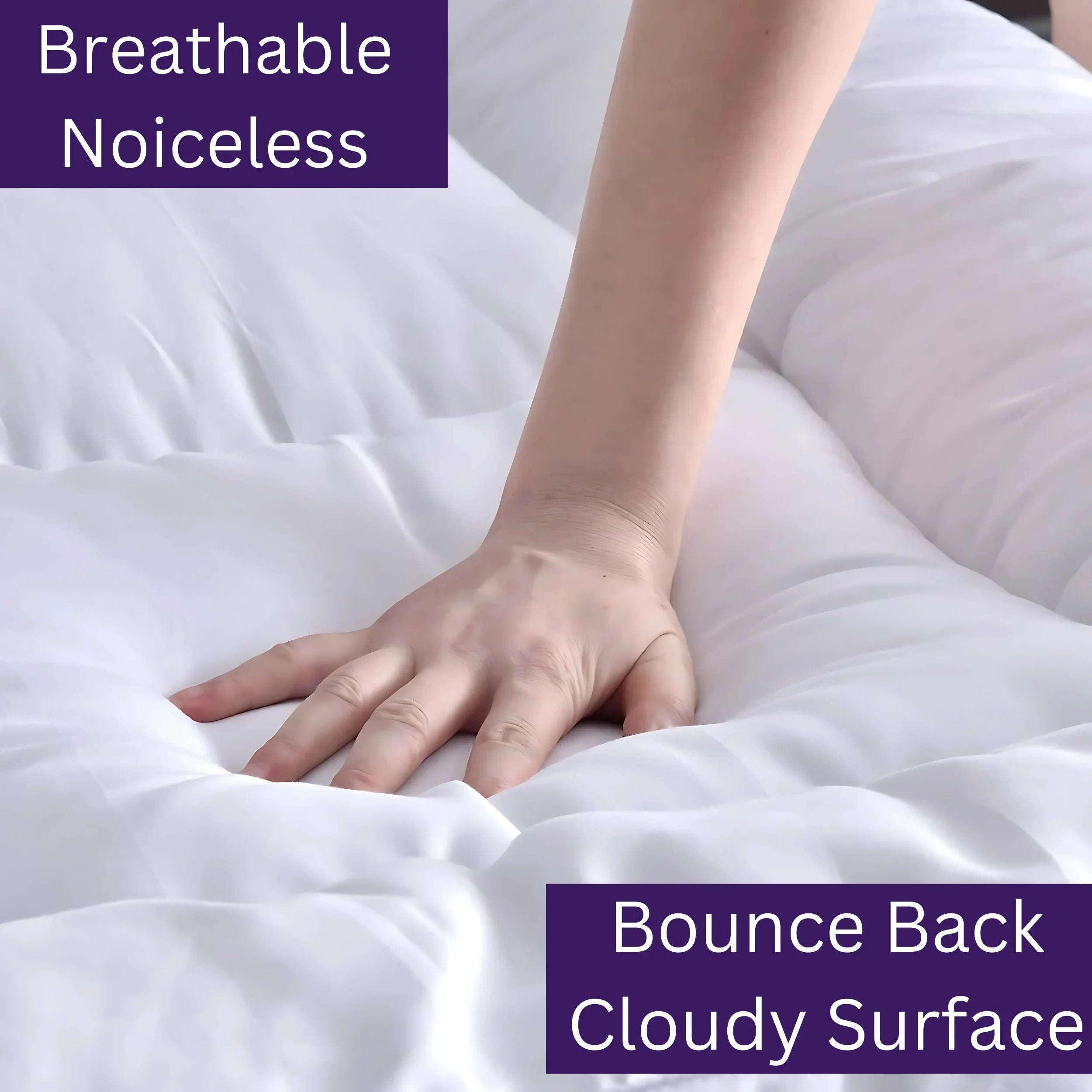 Luxury Extra-Thick Mattress Topper – Deep-Filled Microfibre Comfort Layer Quilted, Luxury Hotel Mattress Pads Box Stitched Elasticated Corner Straps - 4A's Global