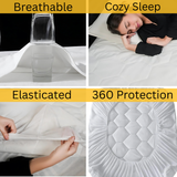 CL Mattress Protector Sheet | Lightweight, Breathable & Noise-Free | Deep Fit 30cm Skirt | Hexagonal Style (Copy) - 4A's Global