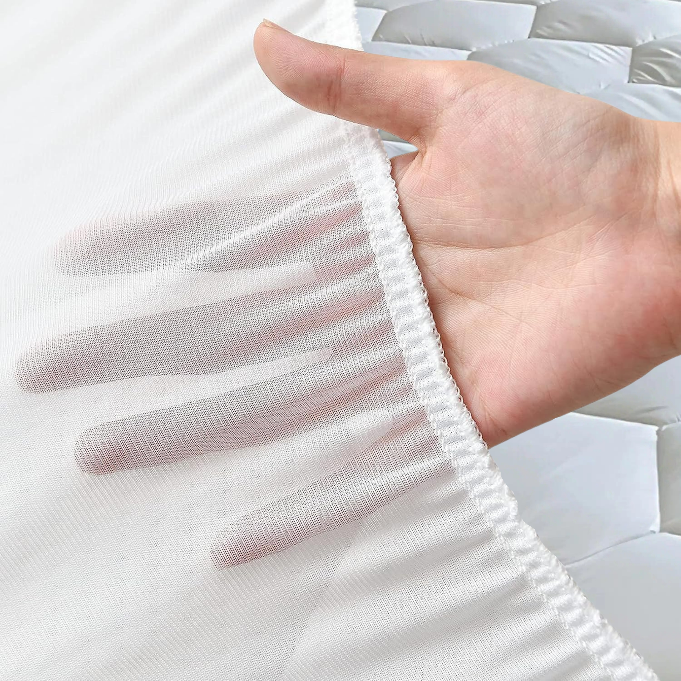 CL Mattress Protector Sheet | Lightweight, Breathable & Noise-Free | Deep Fit 30cm Skirt | Hexagonal Style (Copy) - 4A's Global