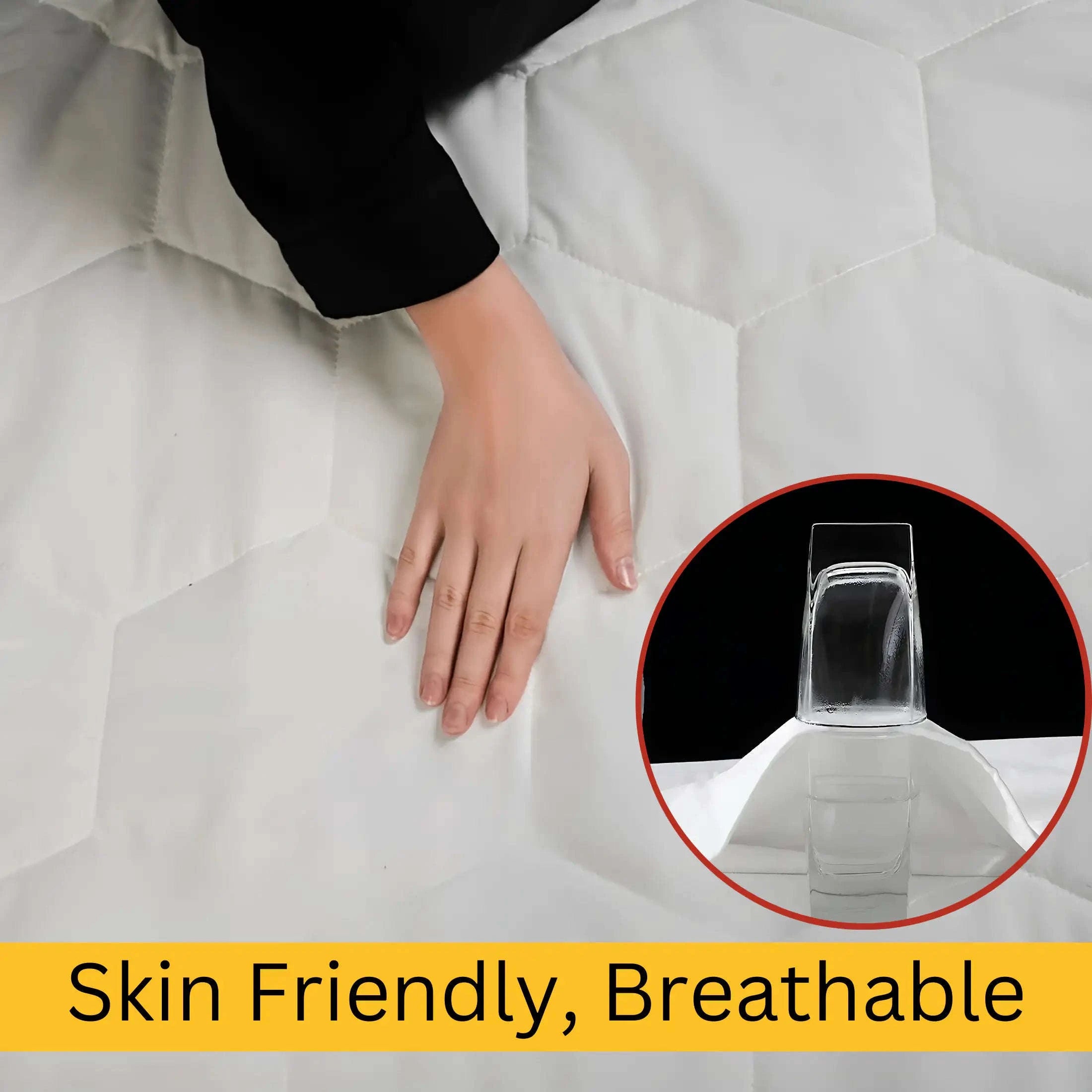 CL Mattress Protector Sheet | Lightweight, Breathable & Noise-Free | Deep Fit 30cm Skirt | Hexagonal Style (Copy) - 4A's Global
