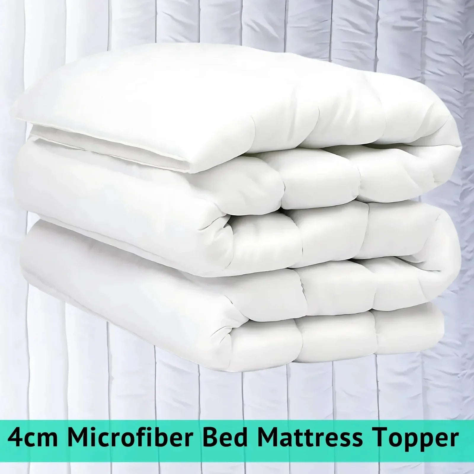 Hypoallergenic Luxury Mattress Topper – 4cm Deep Microfibre Comfort Layer | Breathable, Soft & Secure Fit | UK Sizes - 4A's Global