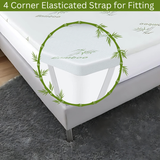 Bamboo Memory Foam Mattress Topper – 2.5cm Cooling Comfort Layer | Breathable, Lightweight & Eco-Friendly Sleep Upgrade | UK Sizes - 4A's Global