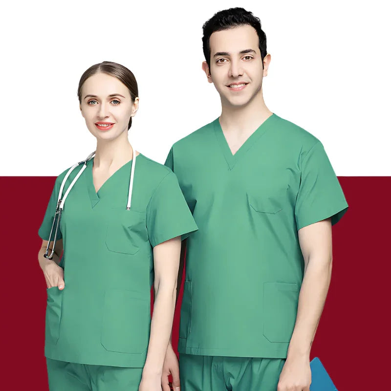 2Pcs Men Women Scrub Suit Hospital Doctor Nurse Medical Working Uniform Workwear Menswear Clothes - 4A's Global